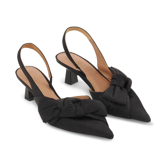 Ganni Soft Bow Slingback Pumps - Picture 1 of 7